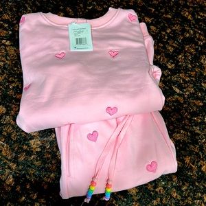 Lola + the boys full hearts jogger set